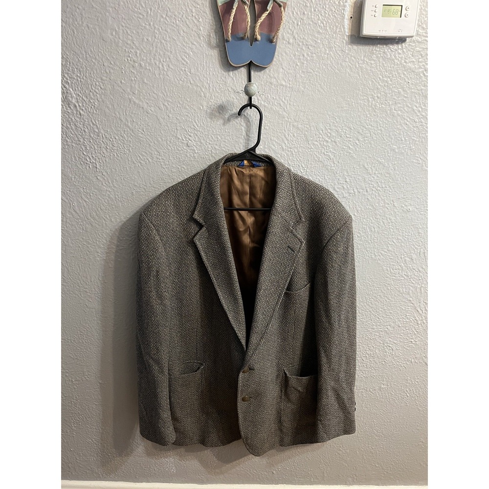 Pendleton Mens Brown‎ Gray Wool Blazer Sport Coat Size 44 Herringbone